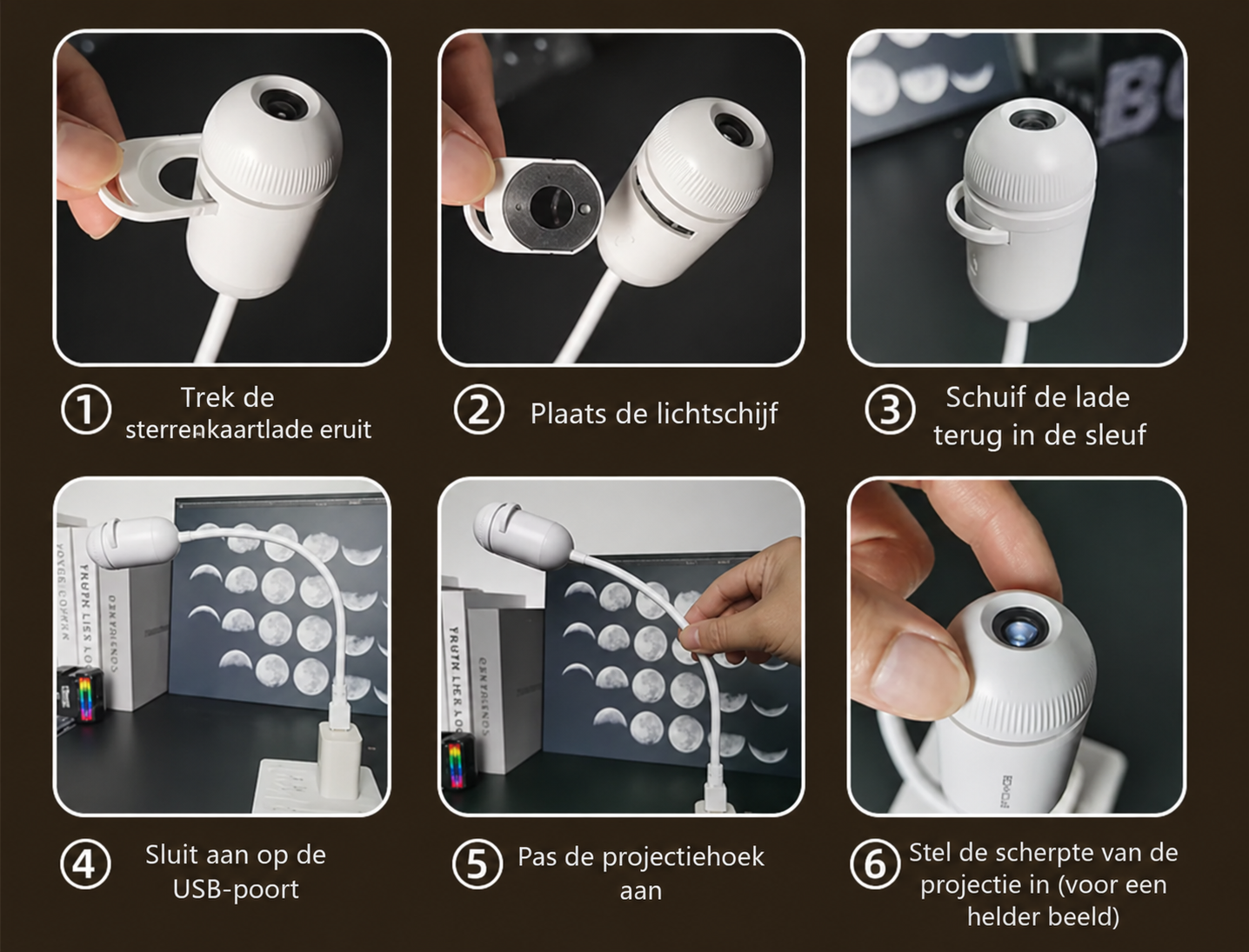 USB projector nachtlampje
