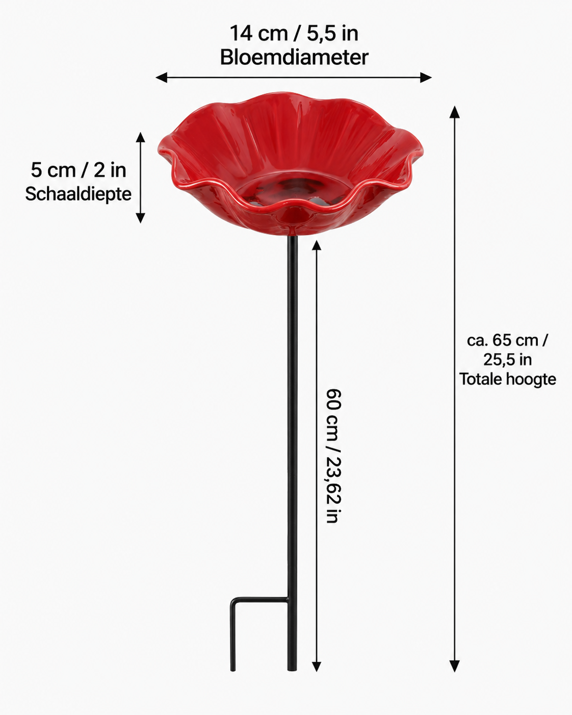Bloemvormig Vogelbadje